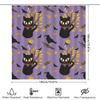 Halloween Cat Pattern Shower Curtain Purple Floral Design With Witch Hat Spider Web For Bat Bath Decor In Bathroom Accessories F