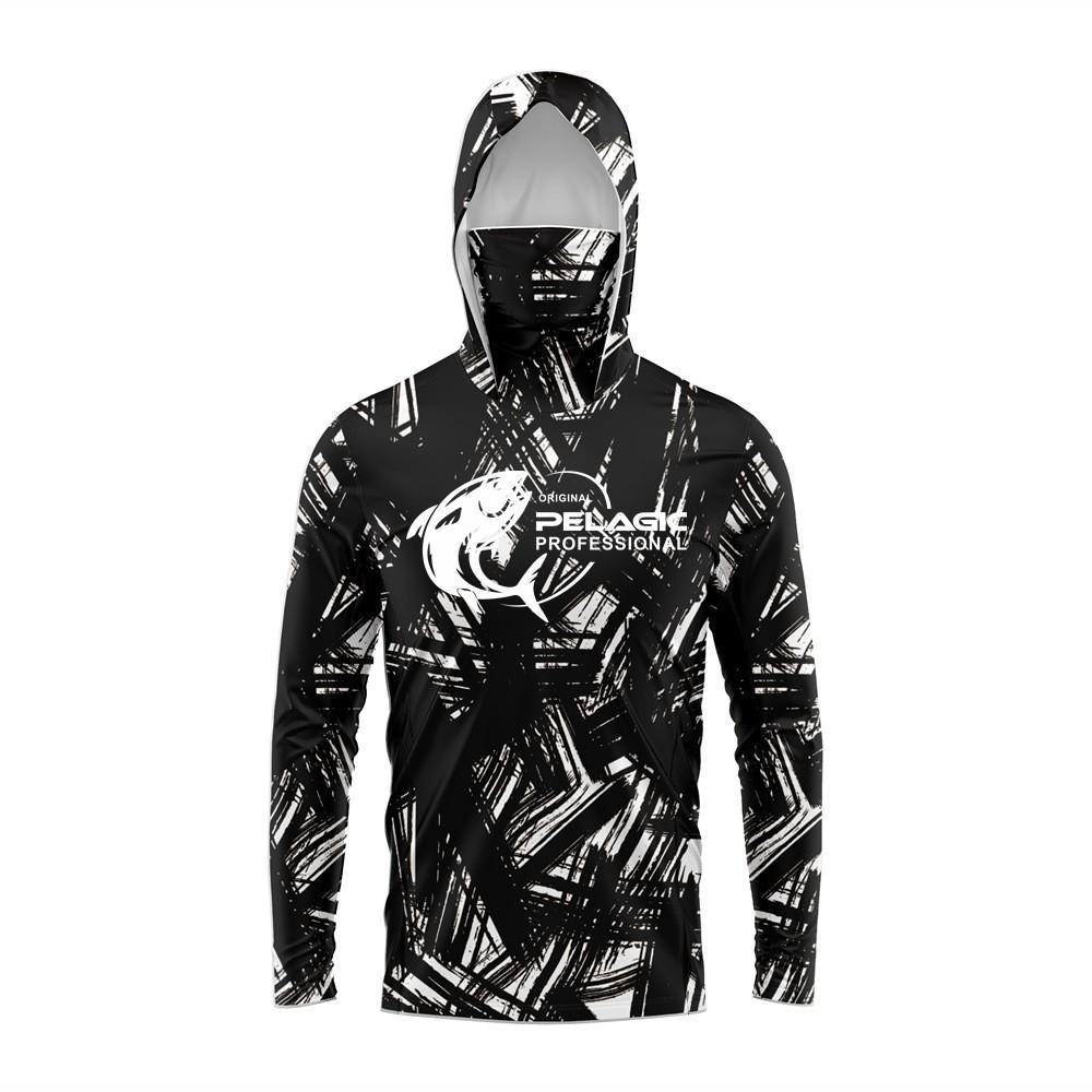 Pelagic Fishing Suit Sunscreen Suit Hooded With Mask Luya Camouflage Long Sleeve Ice Silk Quick Drying Sea Fishing M