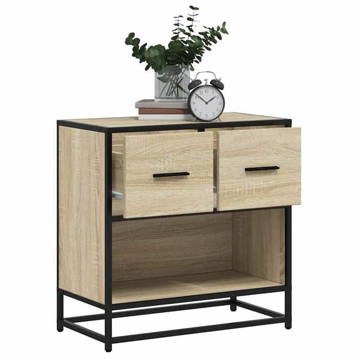 VidaXL Table de chevet chêne sonoma 60x31x60 cm bois ingénierie métal, table d'appoint, armoire de lit, table d'appoint pour 848695