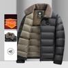 Men's casual short cotton clothes 2025 winter new warm and cold-proof lapel collar fur collar jacket versatile jacket middle-aged and elderly