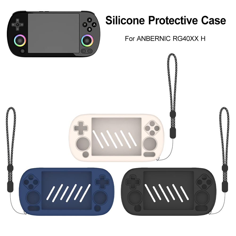 Silicone Case Protective Cover Shockproof Protector Shell Sleeve Anti-Scratch Protector Cover with Lanyard for ANBERNIC RG40XX H