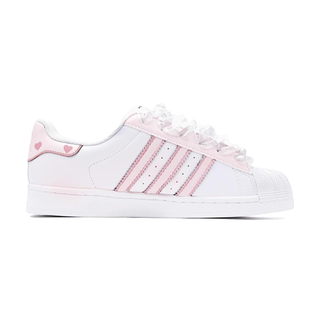 adidas Originals Superstar 2 Serce Graffiti Serce Niskie Buty Skateboardowe Unisex Różowy Biały IH8659(TeamS1-HeartS-BOX)