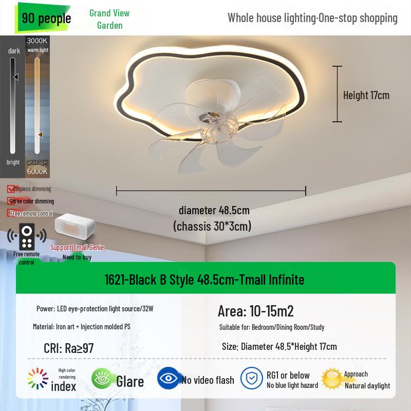 Modern Smart Ceiling Fan Light for Bedrooms, Restaurants & Children's Rooms - Cloud Design L263