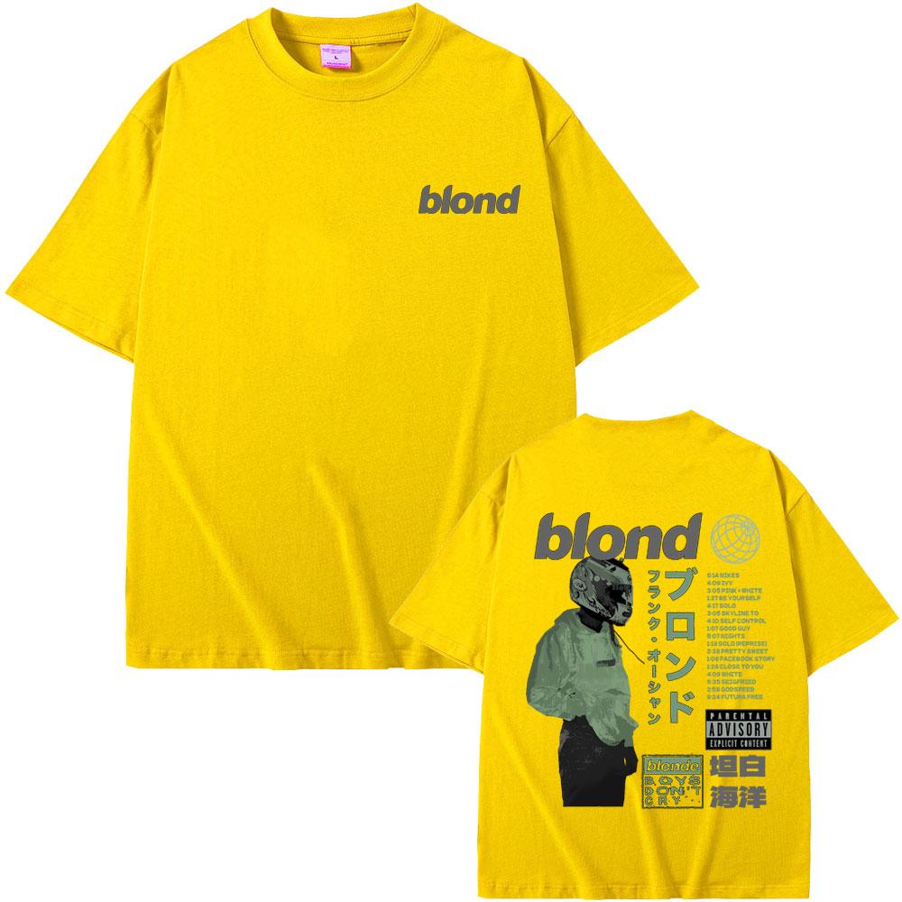 Rapper Frank Double Sided Print T Shirt Rap Men's Blond Hip Hop Tshirt Ocean Oversized T-shirt Men Women Casual Pure Cotton Tees