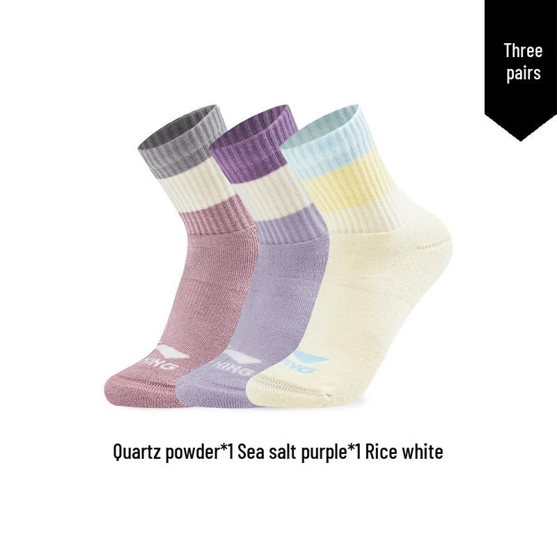 Li-Ning Women s Sports Life Mid-Calf Socks (3-Pair Pack)