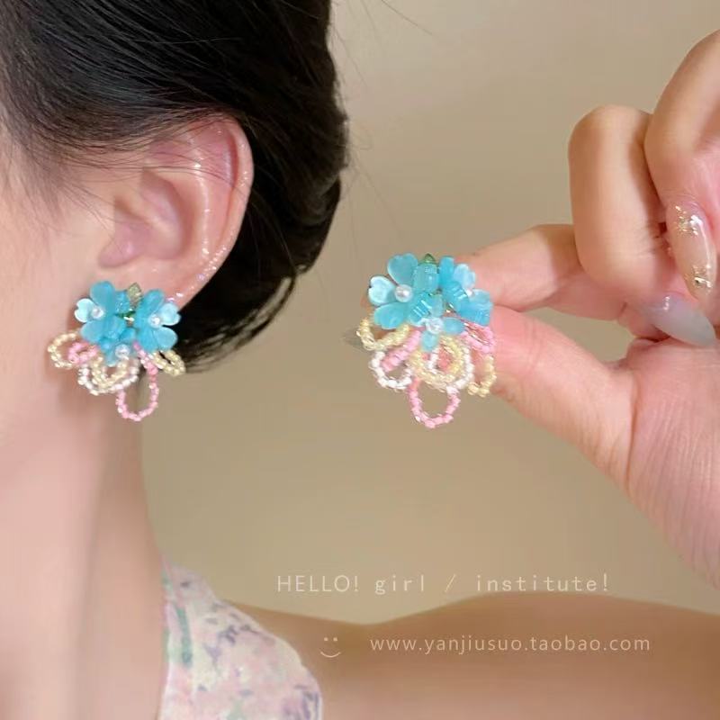 Color Dopamine Earrings, Sweet Super Fairy Temperament, Simple Personality and High Value Niche Earrings