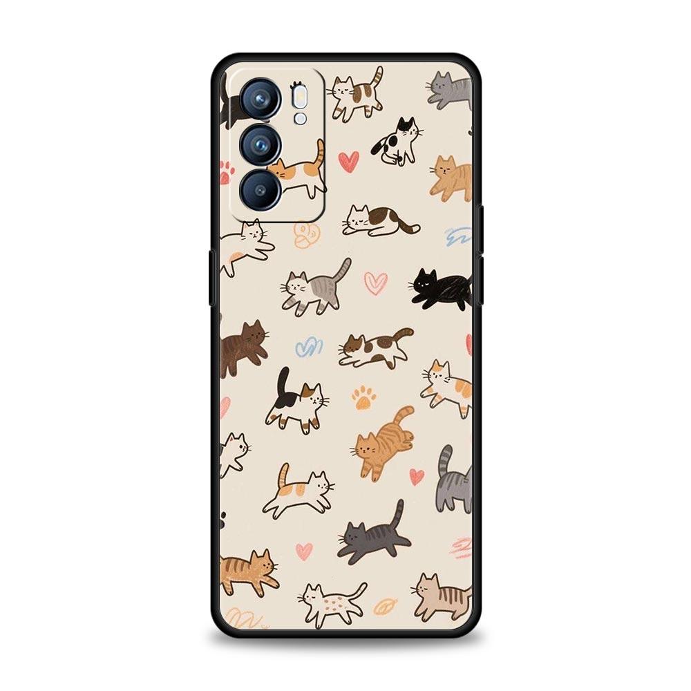 Cat Fishing Phone Case For Oppo Reno14 Reno13 Reno12 11 F 10 Find X5 X9 Pro A54 5G A53 A52 A9 A16 A78 4G A80 A98 Cover
