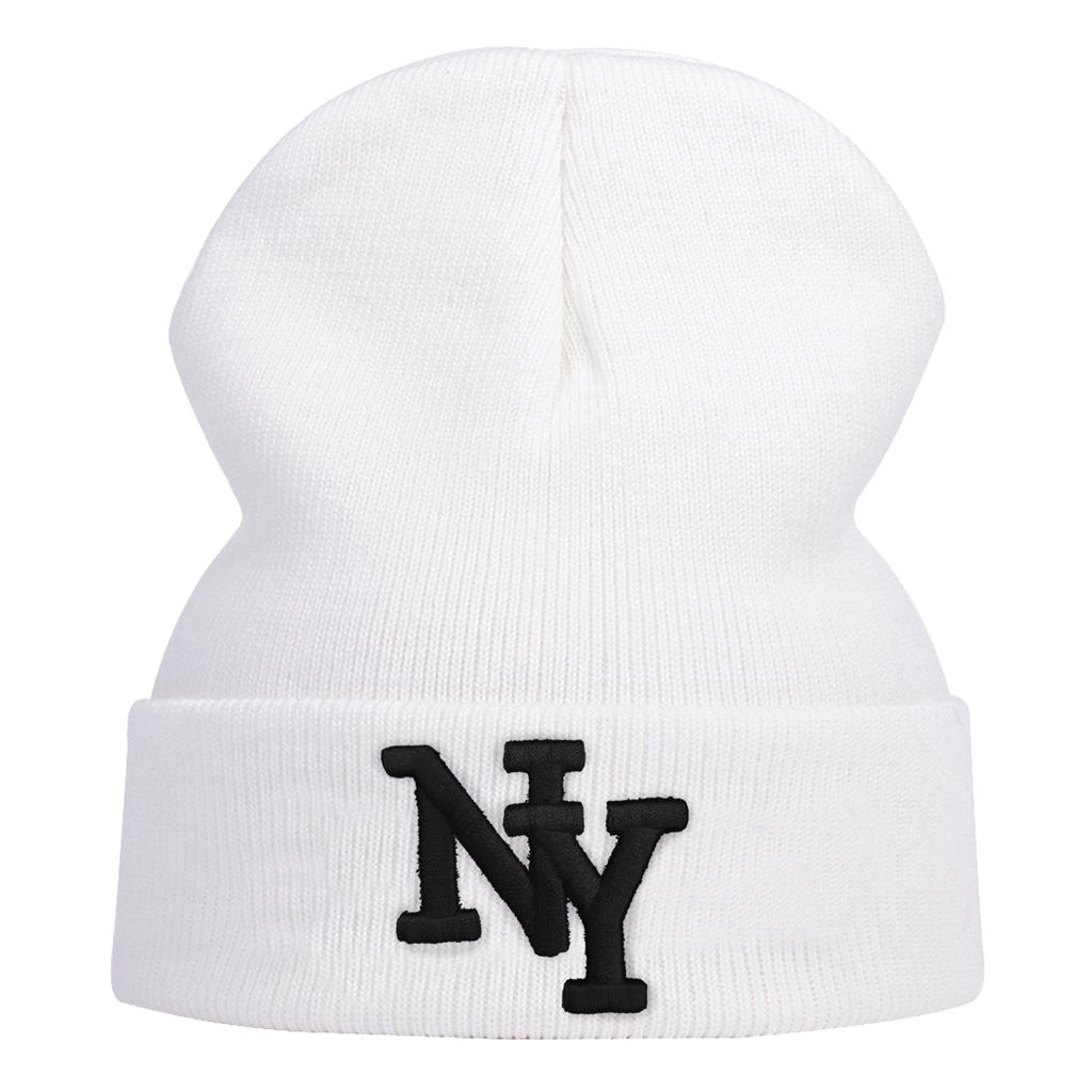 Letter Embroidery Cotton Beanies Hat Winter Warm Men's and Women's Knitted Hats Leisure Sports Skiing Cap Wild Caps