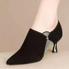 zapatos de mujer women fashion pointed toe black spring & summer slip on ankle shoes lady classic comfort crystal shoes ga683