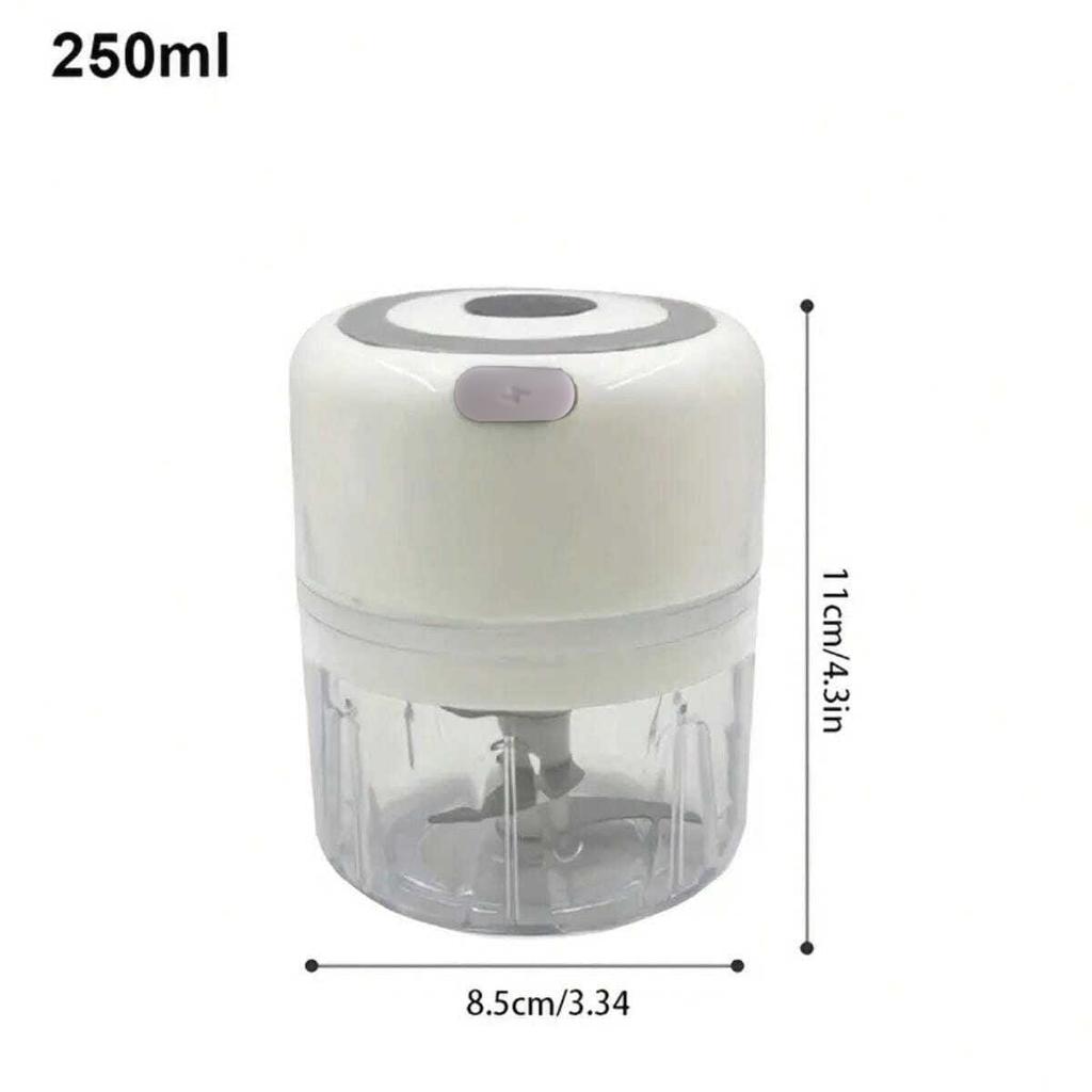 250 ml USB Elektrisk Mini Vitlökshackare, Kraftfull Köttkvarn Och Grönsakskross Hållbara Och Robusta Köksredskap För Att Krossa Vitlök, Ingefära Och Mer