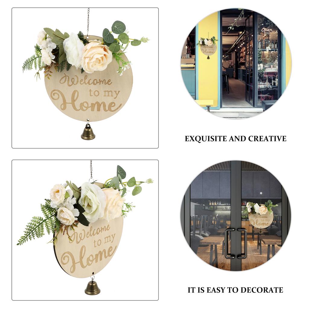 Farmhouse Sign Number Ornament Wooden Hanging Welcome Household Plaque Round Pendant