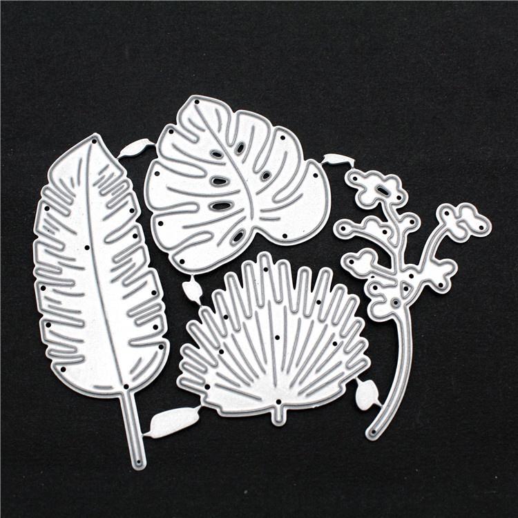 

Листья Металлические режущие штампы Трафареты для скрапбукинга Альбом Декоративное тиснение Открытки Шаблон для поделок dies серебряный