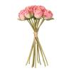 12PCS/bunch Multicolor Rose Artificial Flowers Silk Petals Green Stem Faux Rose Flower Scene Landscaping Bridal Bouquet
