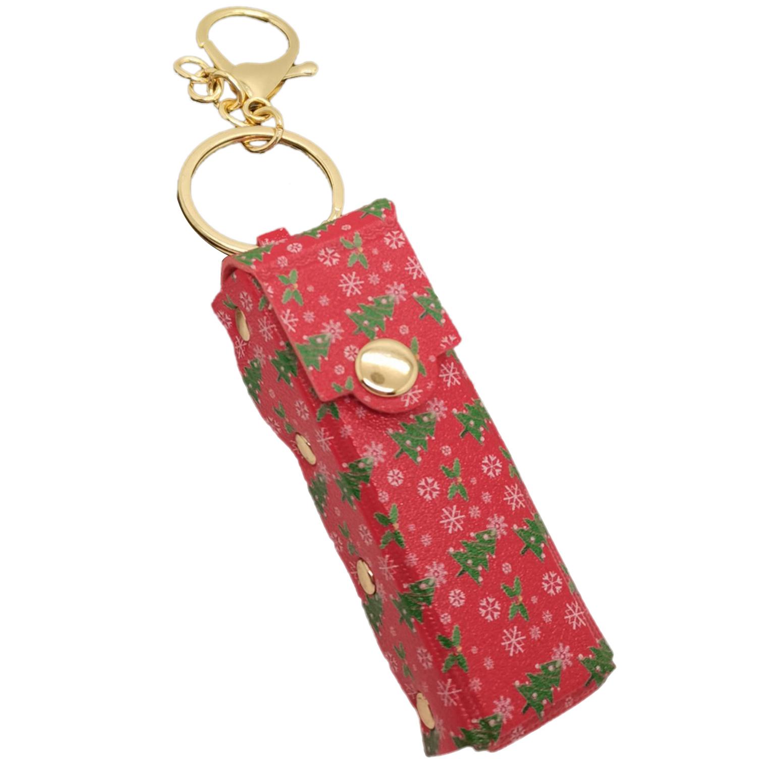 

Брелок-держатель для губной помады, кожа PU, сумка для помады, чехол для наушников, подвеска для бальзама для губ для женщин, дорожный, для ключей, декор для рюкзака красный