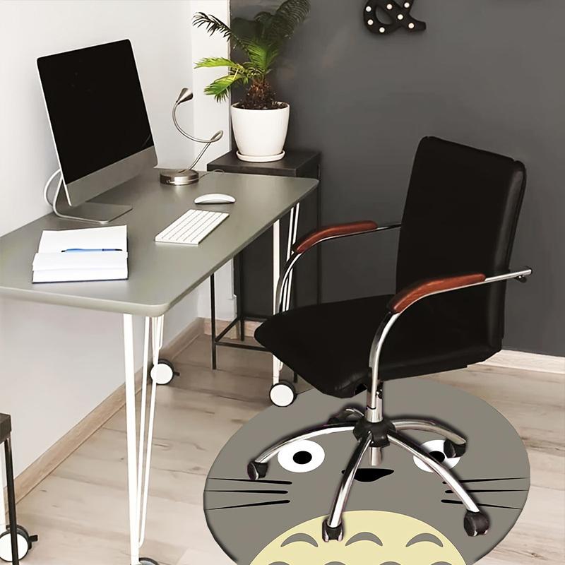 

1pc Totoro Round carpet, Made of Polyester,Perfect for Decorating Office Chairs, Living Rooms 80cm