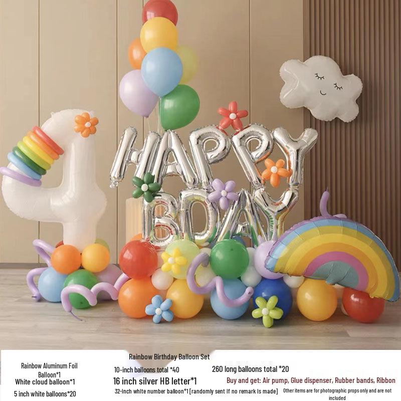 Narozeninová balónová stěna pro princeznu v korejském stylu pro chlapeckou a dívčí párty