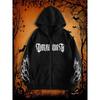 Men's Gothic Dark Printed Zipper Hoodie, a Fashionable Street Style Zipper Hoodie Suitable for Casual Occasions