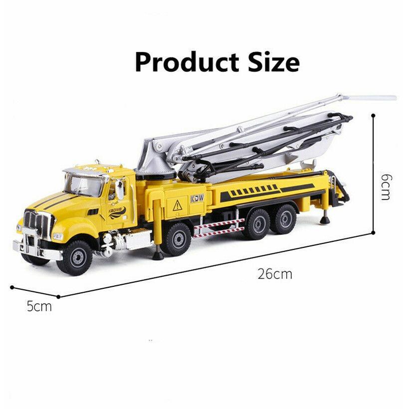1/55 Scale Alloy Concrete Pump Car Model Toy, Engineering Construction Equipment Model for Kids Over 3 Years Old