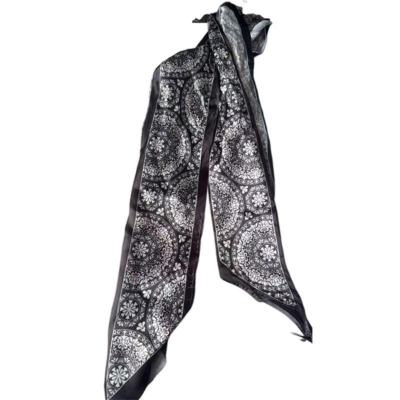 Polka Dot Narrow Scarf 100x7cm Women Ribbon Tie Headband for Bag Handle Decor and Choker Use