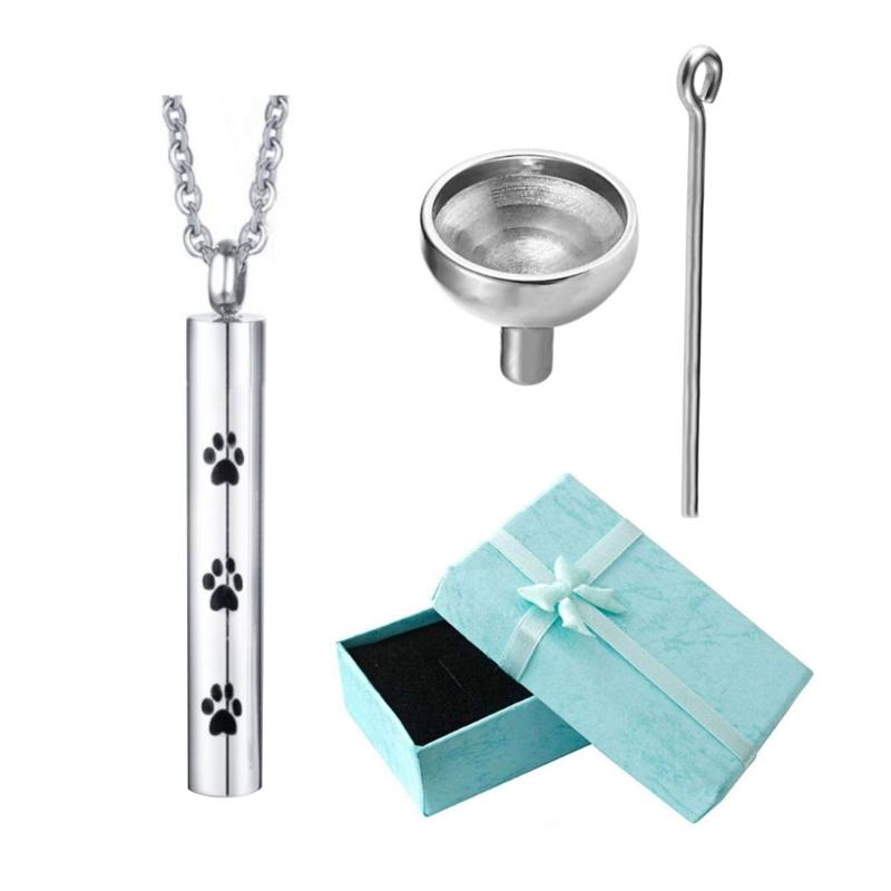 

Unique Paw Pattern Ashes Container Locket Pendants Cremation Jewelry Elegant Pet Locket Necklaces