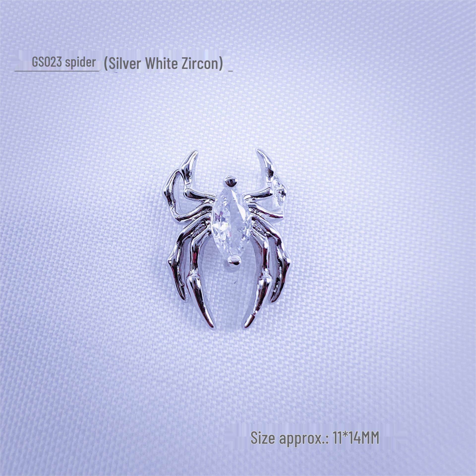 Retro Dark Chrome Hearts 3D Spider Nail Art Accessories - Elegant, Fashionable Metal Design