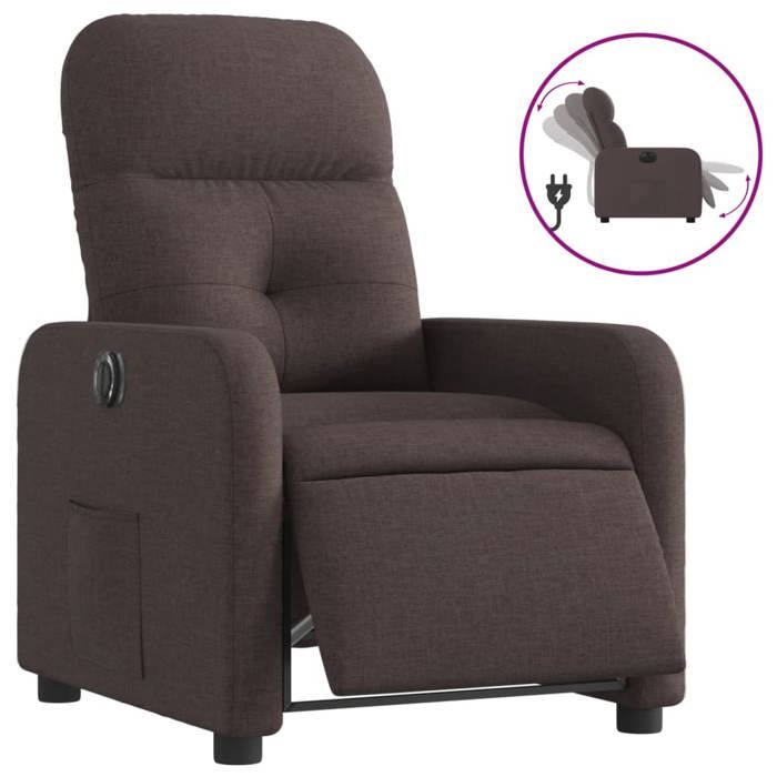 VidaXL Fauteuil Inclinable Électrique, Chaise de Relaxation avec Dossier et Repose-pied Réglables, Siège de Salon Salle de 3206782