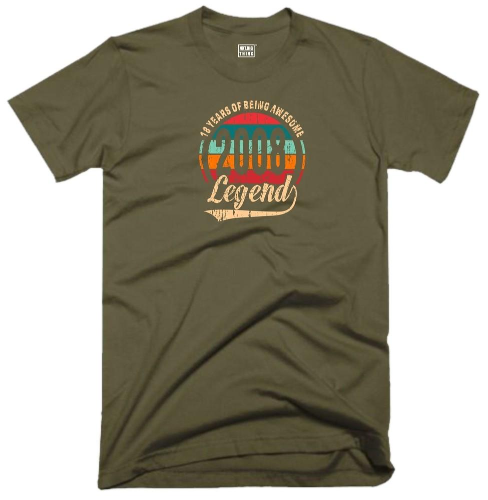 18th Birthday Legend T Shirt 18 Years Awesome Vintage 2008 Funny Joke Gift Top