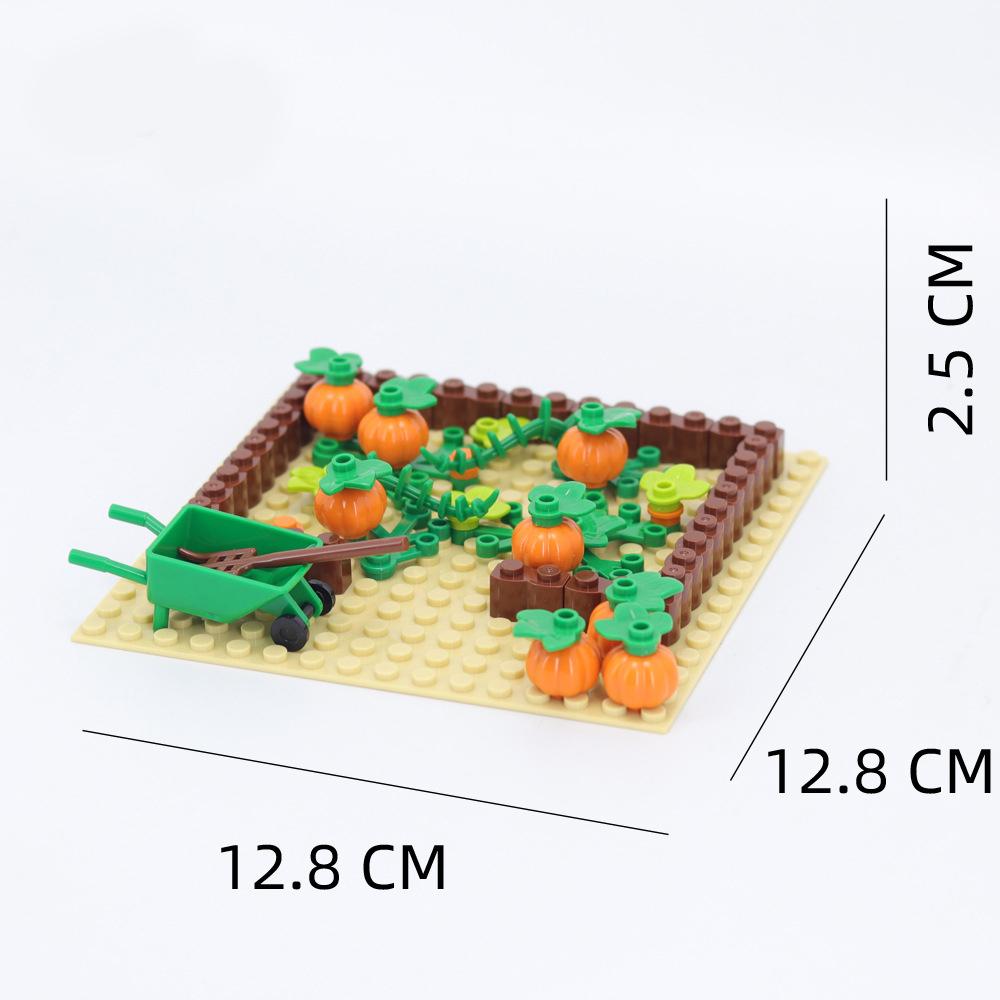 MOC Toys Assembly Farm Animals Building Blocks City Street View ChickenCoop Flowers Vegetable Garden Animal Scene Block