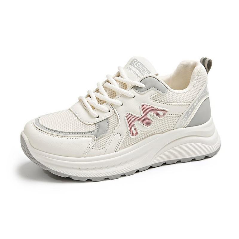 

Light color M letter platform dad shoes new color matching versatile running shoes student mesh sneakers 40 серый