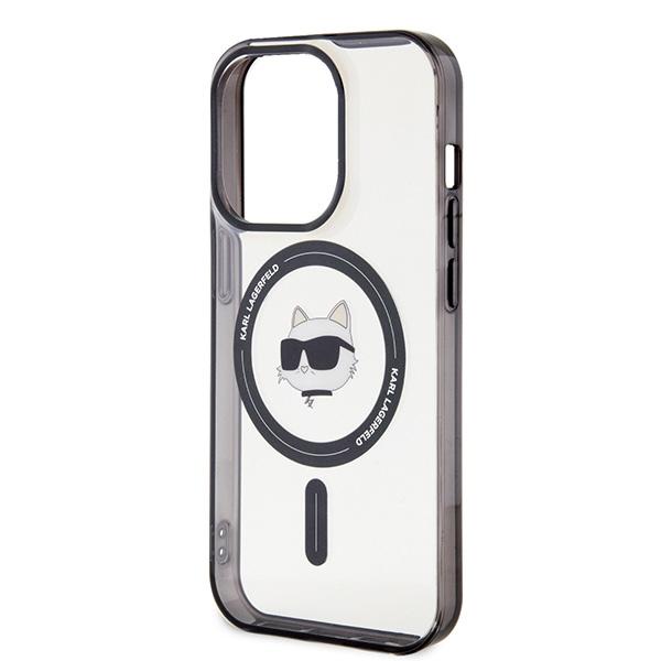 Etui Do iPhone 15 Pro Max Karl Lagerfeld MagSafe Choupette's Head Przezroczyste