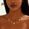 Holiday Style Necklace Summer Beach Necklace Shell Conch Starfish Charms