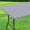 Homaxy Rectangle Vinyl Table Cloth Elastic Fitted Tablecloth With Flannel Backing Waterproof Plastic Table Cover Camp Tablecloth