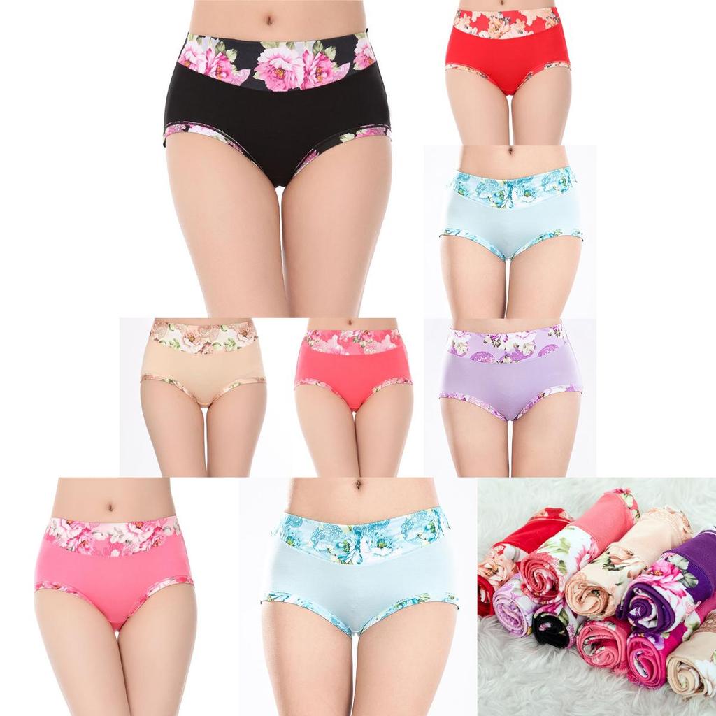 Women Sexy Underwear Modal Panties Floral Underpant Elegant Boyshort Briefs For Comfort