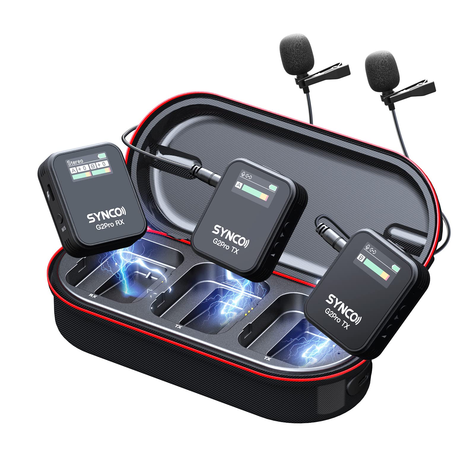 

SYNCO G2A2PRO Wireless Easy Volume Noise Long Battery Compatible with SLR Android and Action External Lapel Microphone Wireless External SLR Sound