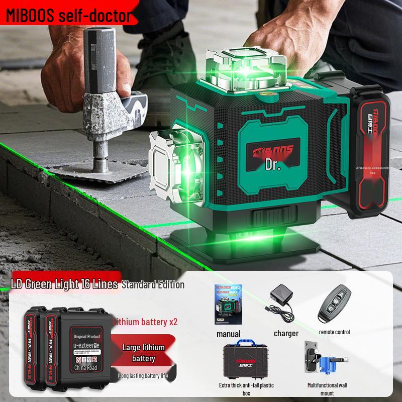High-Precision Green Light Laser Level for Daytime Use, Strong Adhesion To Walls