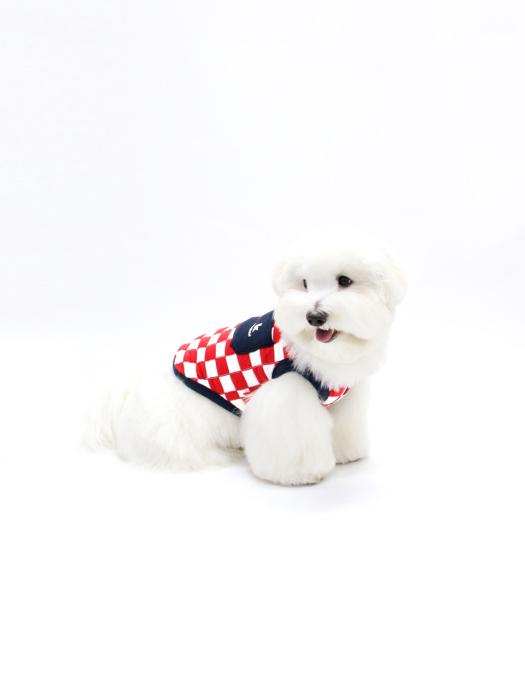 

KINIKINI CHECKERBOARD SLEEVELESS ZIPUP-RED (Nuvim Zip-up) XXL