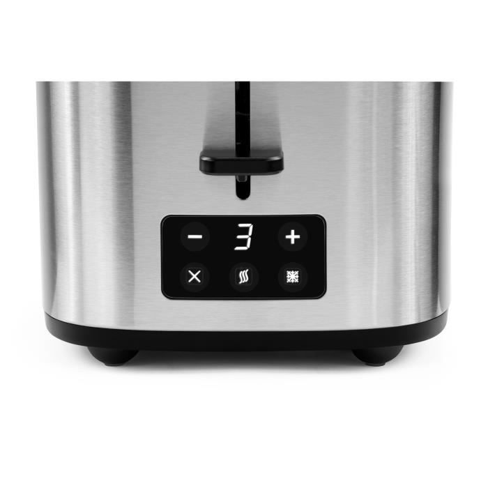 LINSAR Grille pain - 3 fonctions - 6 niveaux de droage - plateau ramasse-miettes coulissant - 820W - Inox