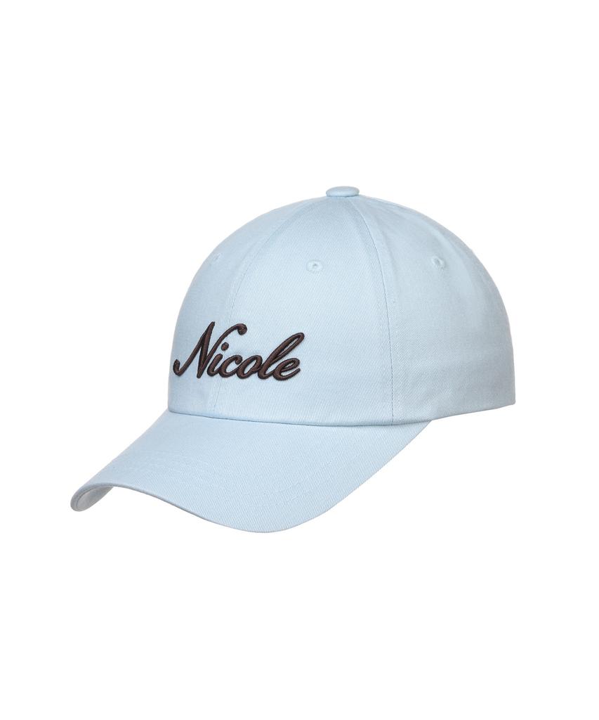 Nigaennikol Nicole Lettering Ball Cap_Sky Blue Brown
