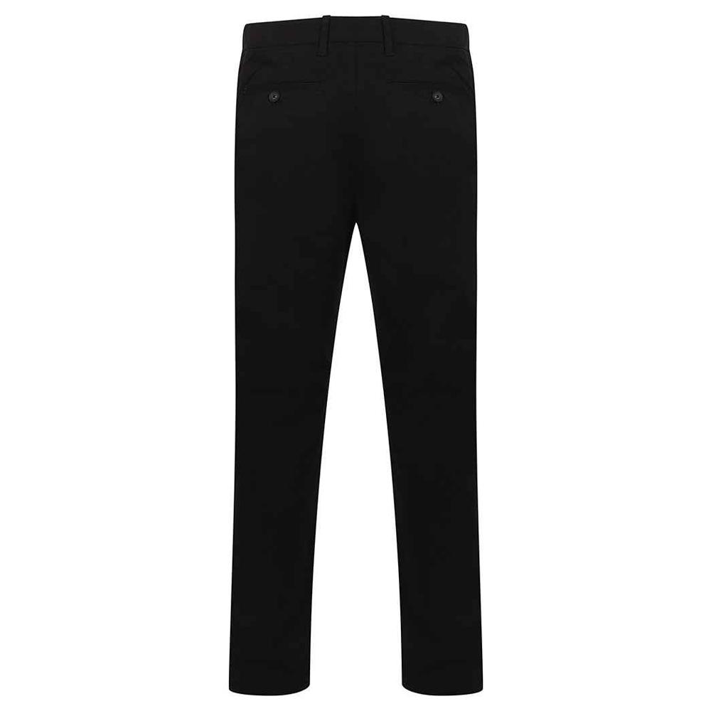 Henbury Mens Stretch Flex Waistband Slim Chinos