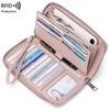 RFID-diebstahlsichere Damenbrieftasche aus PU-Leder, großes Fassungsvermögen, lang und elegant mit mehreren Kartenfächern.