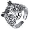 Verstellbarer Tigerkopf Ring Herren Damen Vintage Retro Tierkreiszeichen Schmuck Vergoldetes Statement Accessoire
