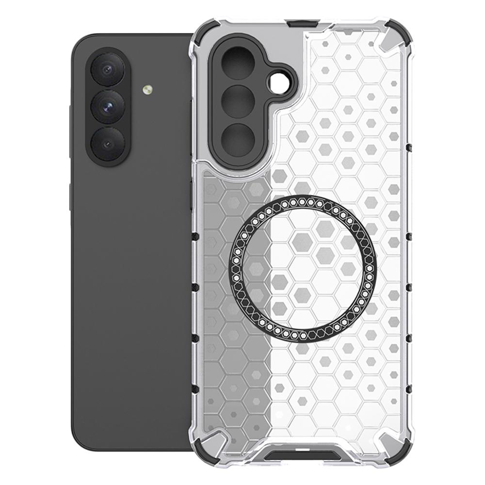 

For Samsung Galaxy A26 5G Case Compatible with MagSafe Honeycomb Design TPU+PC Phone Cover Transparent