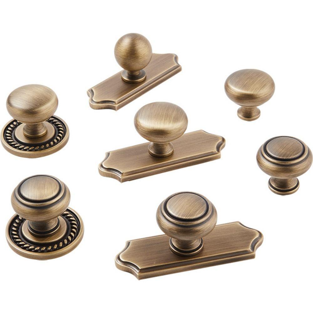 Solid Brass Brass Cabinet Pull Gold Round Cabinet Door Handle Drawer Knob  Wardrobe Door