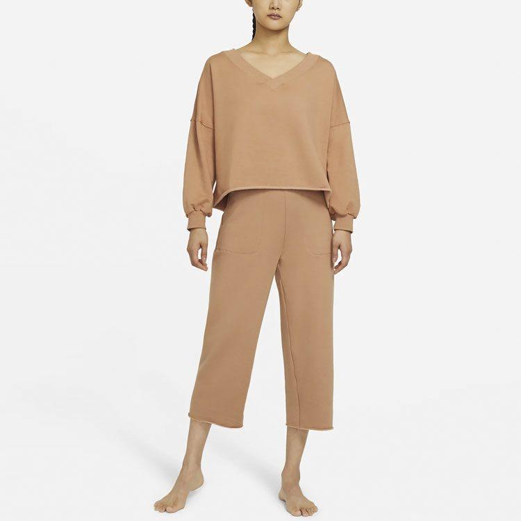 Nike Casual Pants Women's Praline Brown Moderate Straight Fit Pants DA0777-288