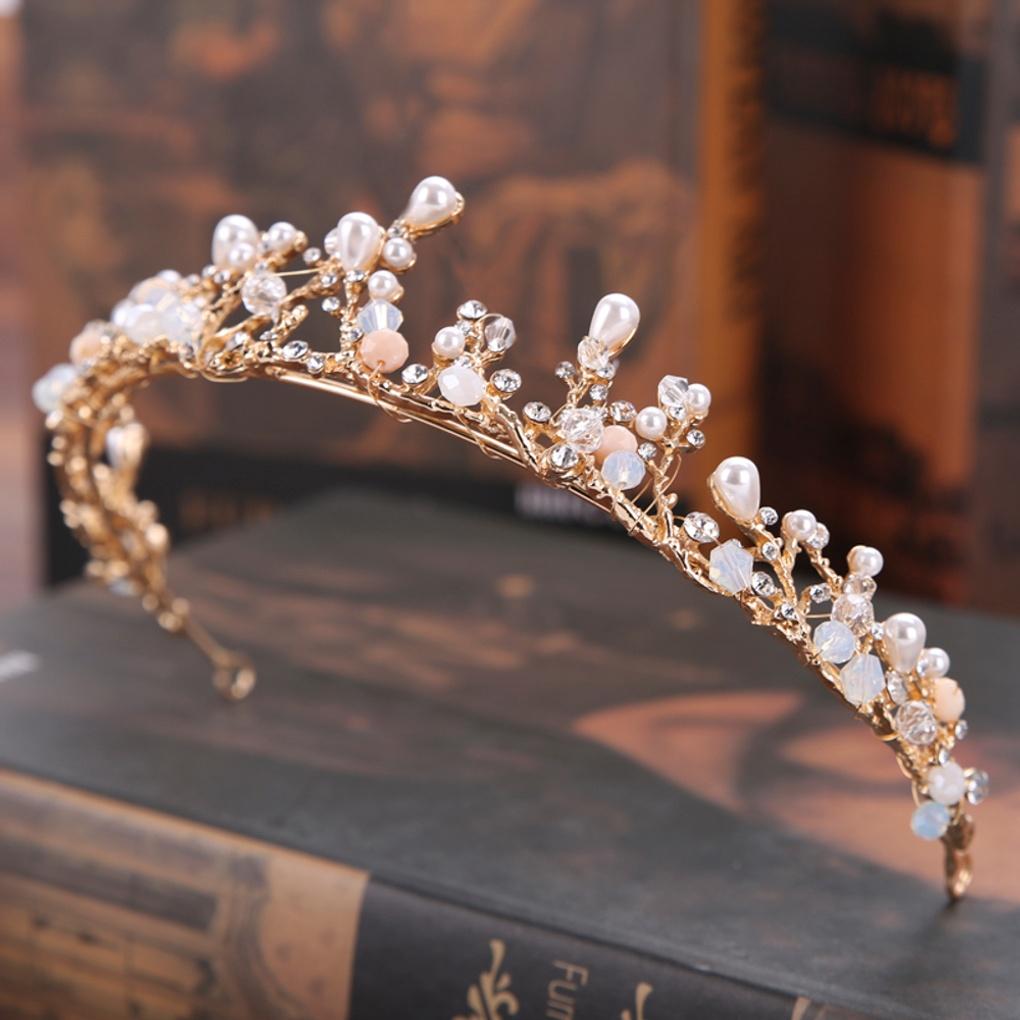 Women's Simple Tiara Hairband Self-Wedding Bridal Hair Crown