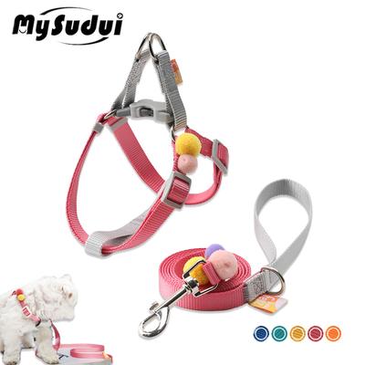 Mysudui Step In Hundegeschirr und Leine-Set, verstellbare Haustierweste, weiche, langlebige Nylon-Haustierleine für kleine Hunde