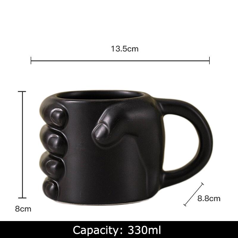 Clench Fist Shaped Porcelain Mugs Water Cup Human Body Art Coffee Mug Dining Table Afternoon Tea Teacup Fruits Juice Cup