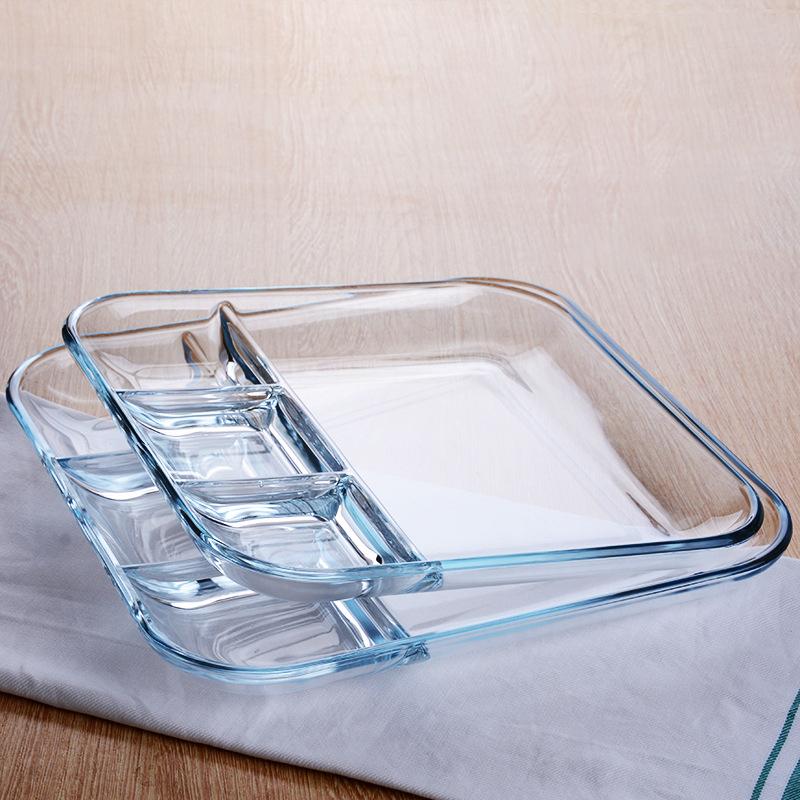 Heat-Resistant Glass Dumpling Tray With Sauce Tray, Divided Dinner Tray, Breakfast Tray, Home Kitchen Tools