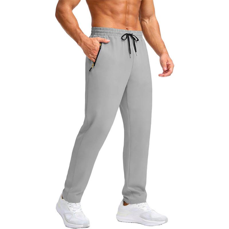 Mens Casual Breathable Solid Color Quick Dry Sports Long Pants
