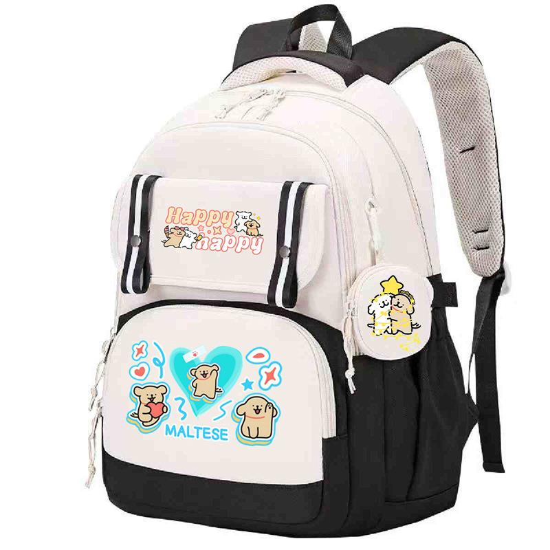 Line puppy cute college style schoolbag large capacity foreign trade campus junior high school students versatile children's backpack